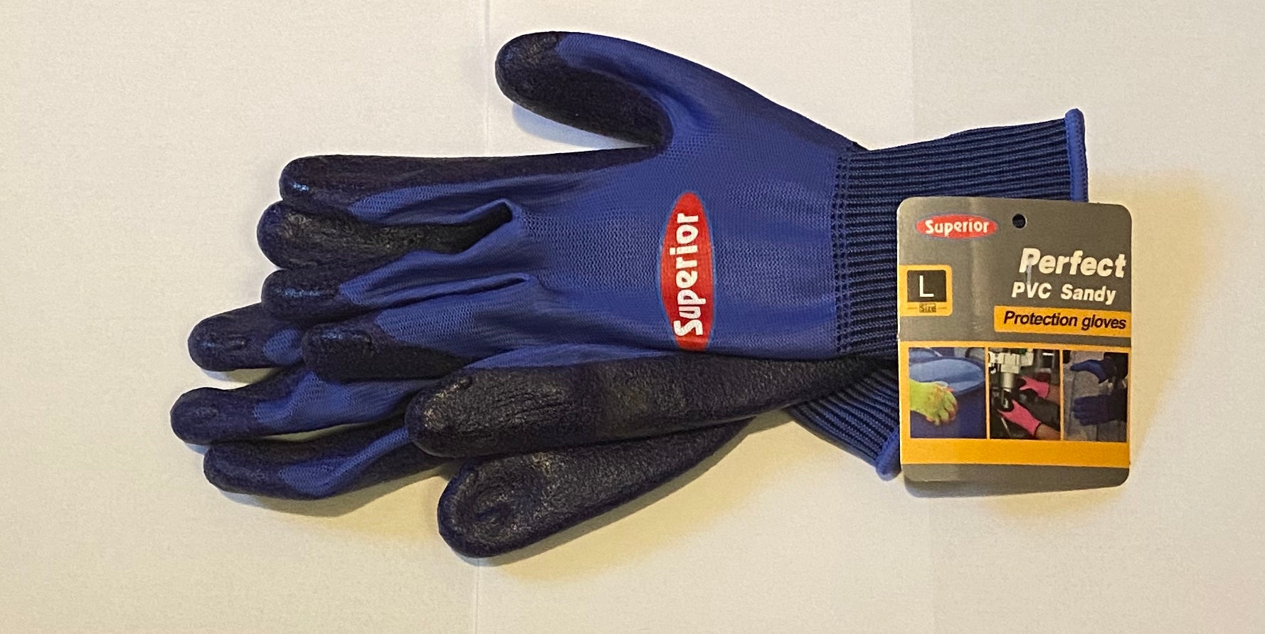 Blue PVC Sandy Palm Protection Gloves